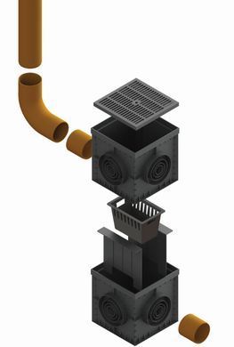 Пластиковый водосборник Base 300&times;300, черный