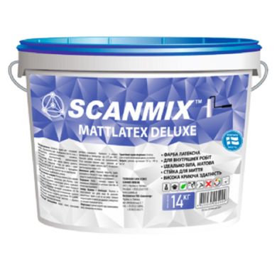 Фото Фарба інтер'єрна стійка до миття акрилова Scanmix Mattlatex Deluxe (3.5кг) Арт.108048 за 331.00 грн. Замовляй з доставкою по Україні.