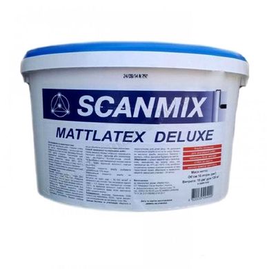 Фото Краска интерьерная стойкая к мытью акриловая Scanmix Mattlatex Deluxe В3 (14кг) (под заказ) Арт.108051 за 1 383.00 грн. Заказывай с доставкой по Украине.